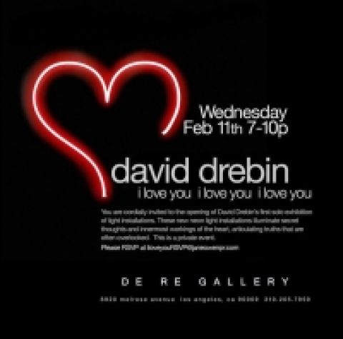 david Drebin's NEON LIGHT INTALLATION EXHIBITION AT DERE GALLERY IN LOS ANGELES